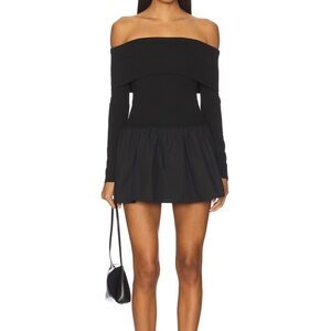 Chic Off-Shoulder Black Mini Dress